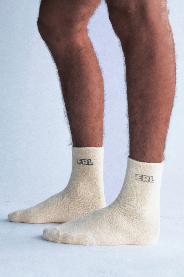 Erl Cream Soft Socks-White