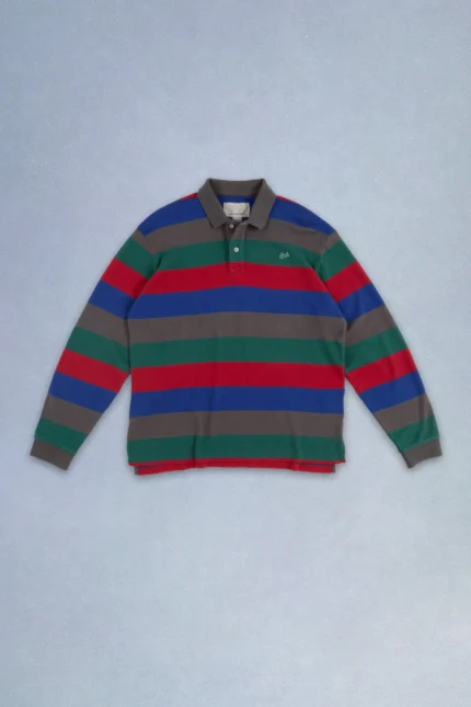 ERL Striped Long Sleeve Polo