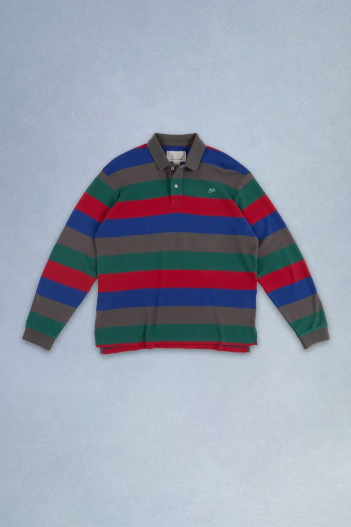 ERL Striped Long Sleeve Polo