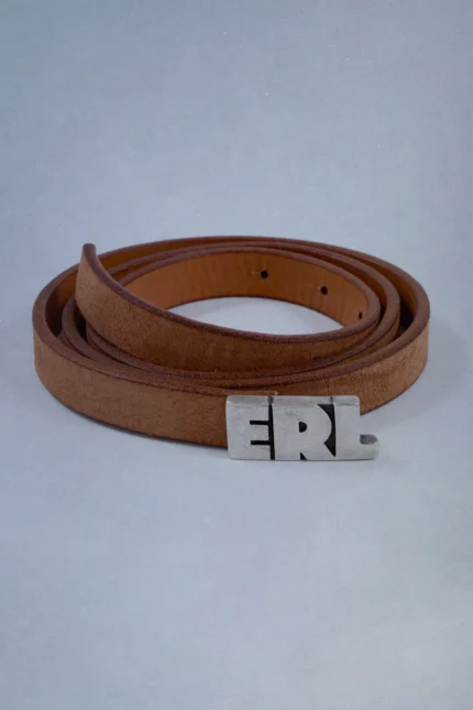ERL Skinny Leather Belt-Brown